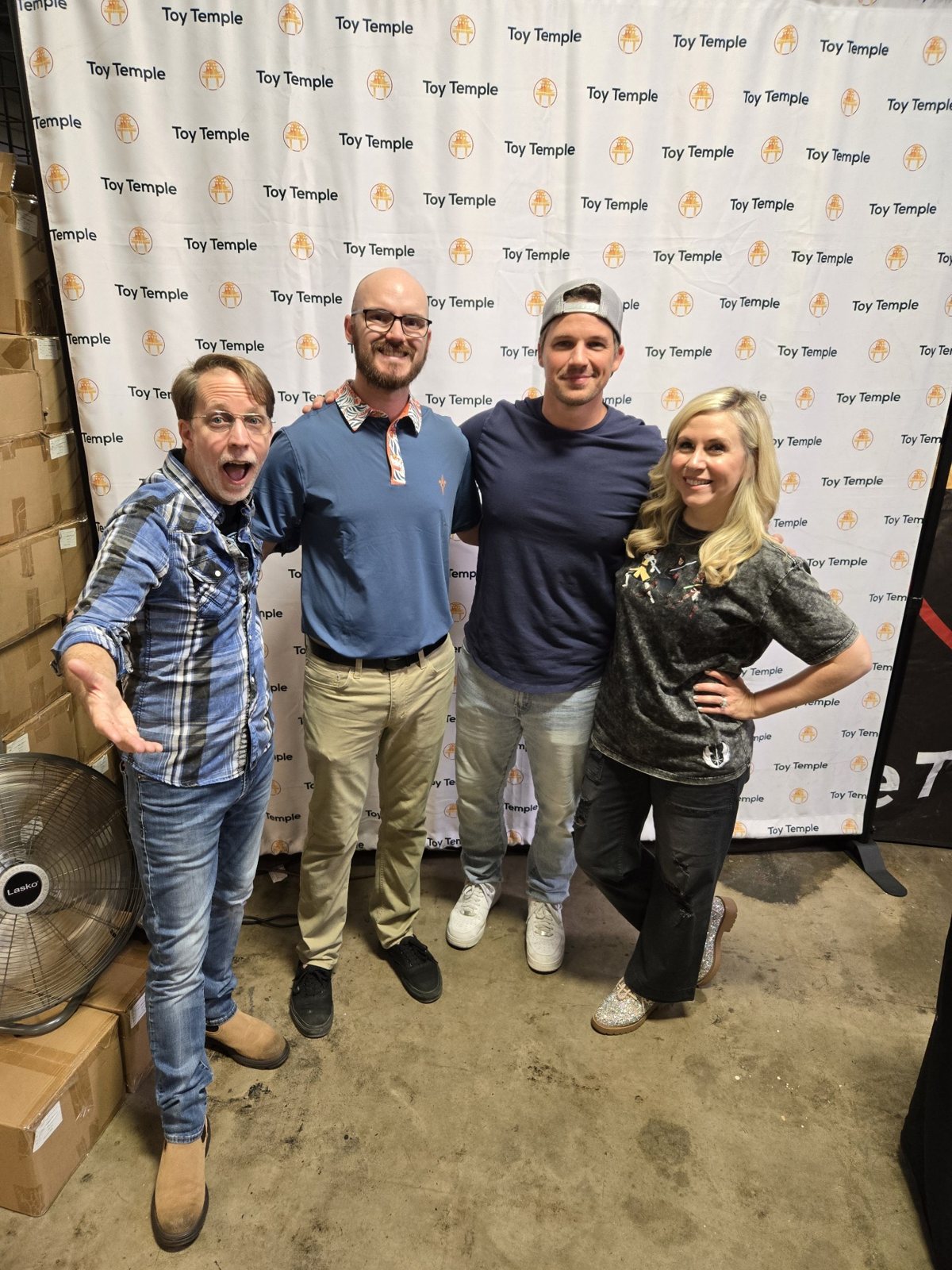 Damon with guests at Toy Temple